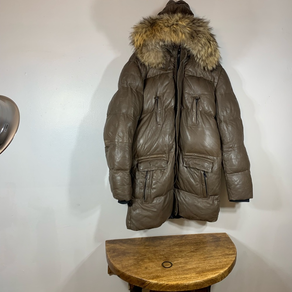 Bod and christenson unisex winter parka leather jacket - Picture 11 of 13